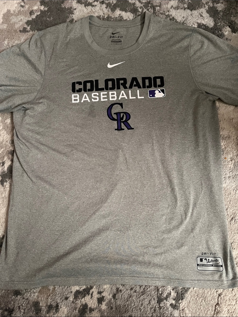 Nike Gray Colorado Rockies Baseball Dri-FIT Tee
